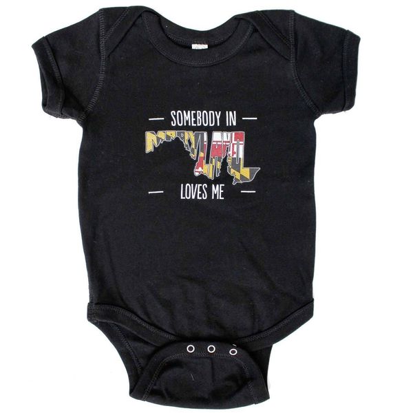 Somebody in Maryland Loves Me (Black) / Baby Onesie - 6 Months / Black