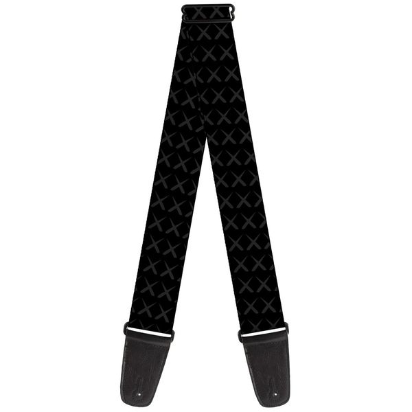 Buckle-Down Guitar Strap Tread Plate Black Gray 2 Inches Wide
