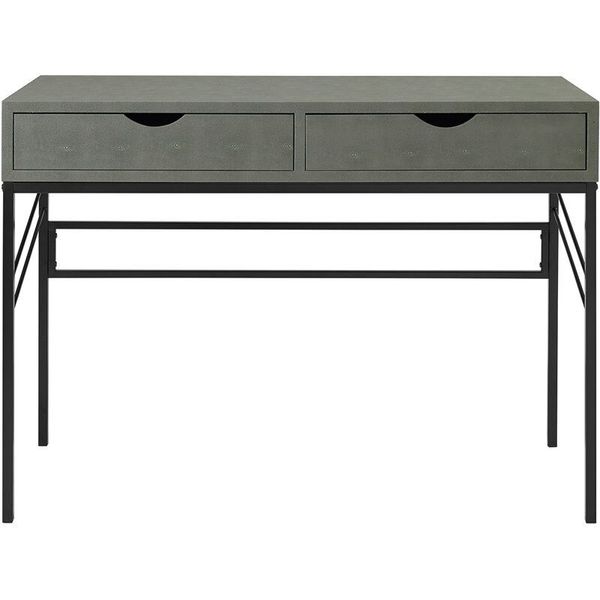 Walker Edison 2-Drawer Modern Engineered Wood Writing Desk in Gray