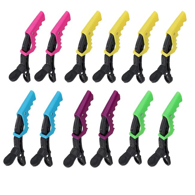 12 PCS Hair Clips for Styling Crocodile Clips Hair for Styling Salon Home Use Hair Clips Women Alligator Hair Clip Volume Nonslip Grip Wide Teeth Suitable for Women and Men with Various Haircuts