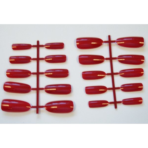 Fat-catz-copy-catz Long Square Dark Red Full Cover False Nails - 500 per pack