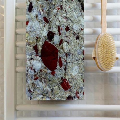 3dRose 15x22 Hand Towel - Pudding Stone, Jasper Quartz, Rock Mineral - US23 BJA0030 - Jaynes Gallery Rock Formations