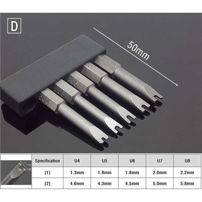 5pcs 1.8mm 2.0mm 2.3mm 2.7mm 4.2mm tournevis triangle set