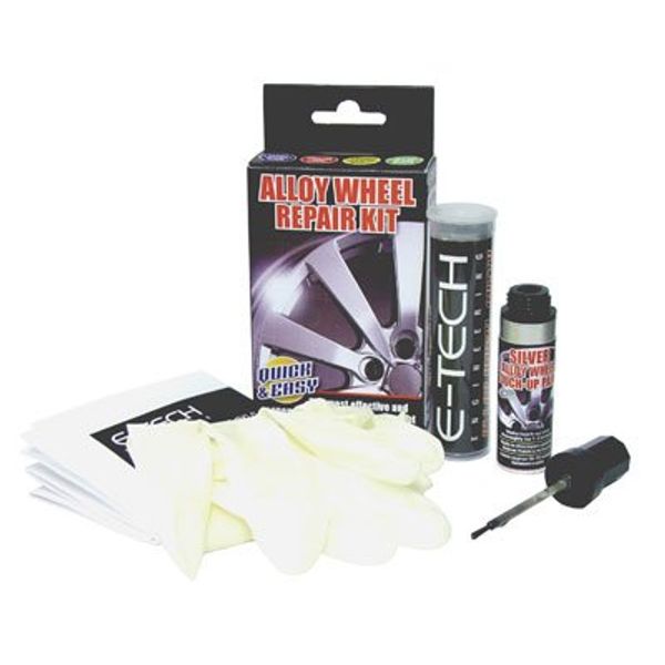 Car/Van Metallic Silver Micro Alloy Wheel Repair Refurbish Kit