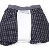 Men's Trunks with Pads for Minor Leakage, 50cc Absorption, No Stains, Low Profile, For Residue, Blue, Medium