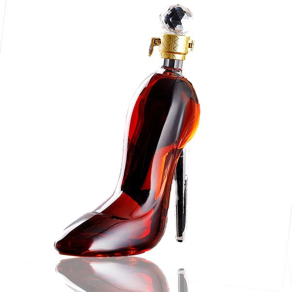 TINGSING 350ml Wine Decanter High Heel Decanter with Bottle Cap Whiskey Decanter, Hand Blown Lead-Free Crystal Glass for Wine Enthusiasts, Elegant Decanter Gifts for Women, Mothers Day Gifts