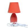Simple Designs LT2009-ORG-2PK Mini Egg Oval Ceramic Table Desk Lamp 2 Pack Set, Orange