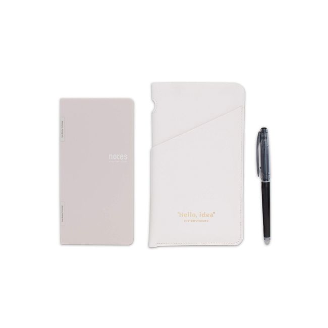 Notes by Butterfly Board Magnetic Notebook for Erasable Ballpoint Pen (White Set)