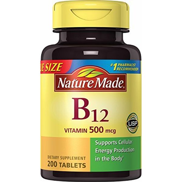 Nature Made Vitamin B12 500 mcg. Tablets Value Size 200 Ct