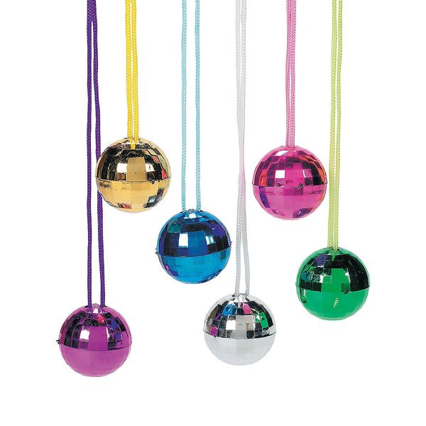 Fun Express DISCO BALL NECKLACE ASSORTMENT - Jewelry - 12 Pieces