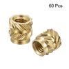 uxcell Knurled Insert Nuts M3 x 5mm L x 5mm OD Female Thread Brass Embedded Nuts 60pcs