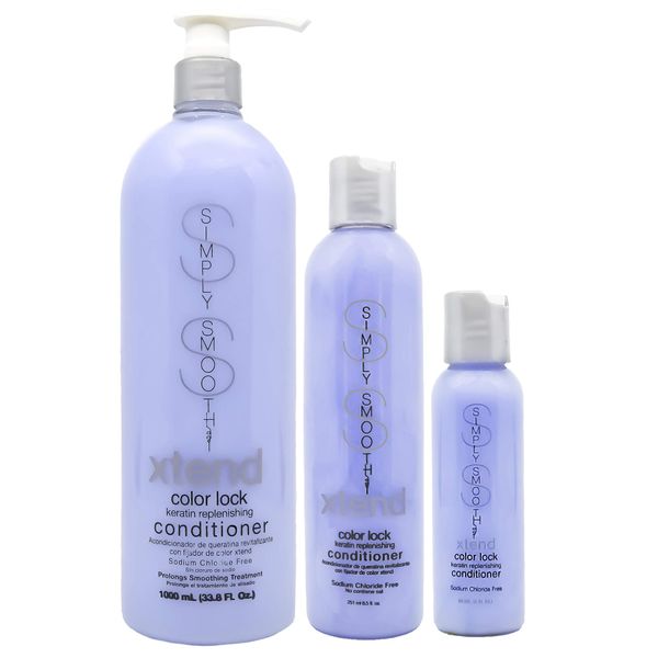 SIMPLY SMOOTH Xtend Keratin Replenishing Color Lock Conditioner Slows Color Fade & Prolongs Hair Color Service Gently Clean & Protect Your Hair Color Sodium Chloride Free (8.5 Fl Oz)