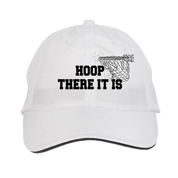 Makoroni - Hoop There IT is Basketball Player Hat Adjustable Cap, DesE83 White