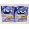 2 Pack Dial Calm & Soothe Antibacterial Bar Soap Lavender & Jasmine Scent 6 Bars