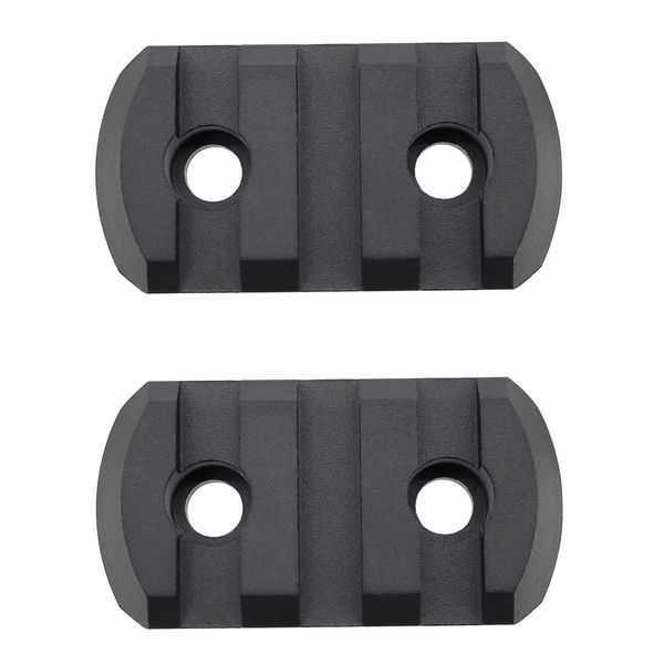 Ficero Mlok Picatinny Rail Aluminum Section Accessory, 3 Slots (2 Pack)