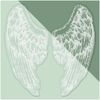 Medium 210mm 'Angel Wings' Clear Static Window Cling Sticker/Decal (White) (WC00102493)