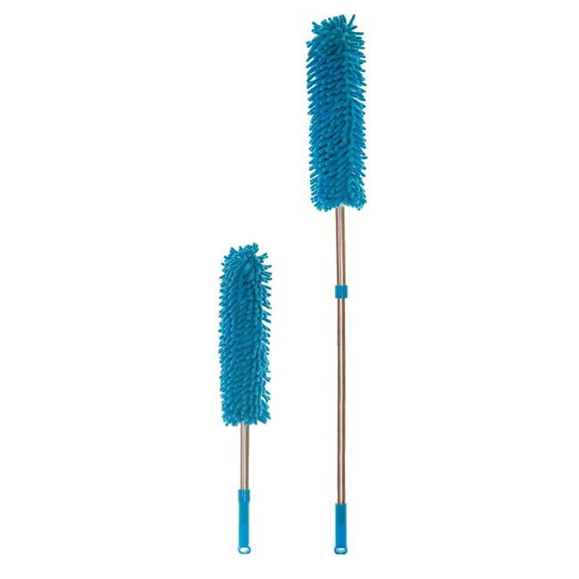 Extendable Cobweb / Feather Duster with Long Handle. Removable and Washable Telescopic Microfiber Head. Perfect for Outdoor, Office, Home and Car. HEALTHY HOME