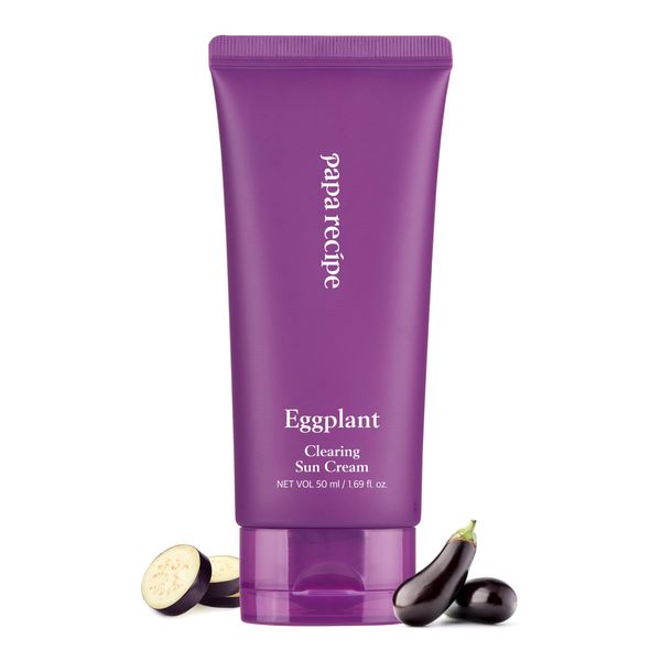 Papa Recipe Eggplant Clearing Sun Cream 50ml | Heat Absorbing Sunblock | Hydrating Sunscreen for Sensitive Skin | Personal Care Day Cream | Korean Skin Care Sun Cream | Moisturizing Cream for Women