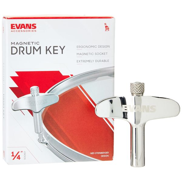 Evans DADK Magnetic Head Drum Key, Chrome, 5.75 in*8.75 in*0.8 in