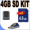 Two 4GB SD Secure Digital Memory Cards BigVALUEInc Accessory Saver Bundle + USB SD Card Reader + More for Digital Recorders