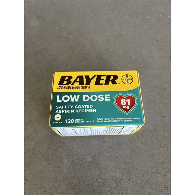 Bayer Aspirin Regimen 81mg Low Dose 120 Coated Tablets | Exp 01/2025 Sealed