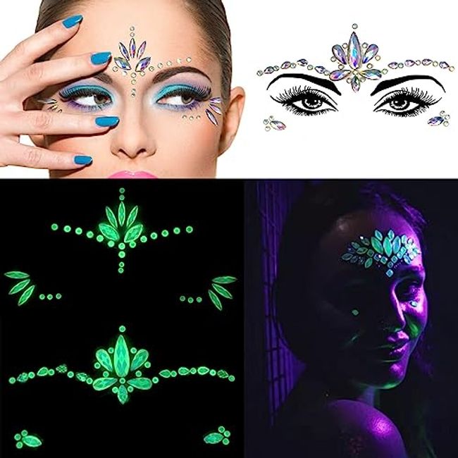 Glitter Face Gems Adhesive Rhinestone Jewel Tattoo Sticker Festival Body  Make Up