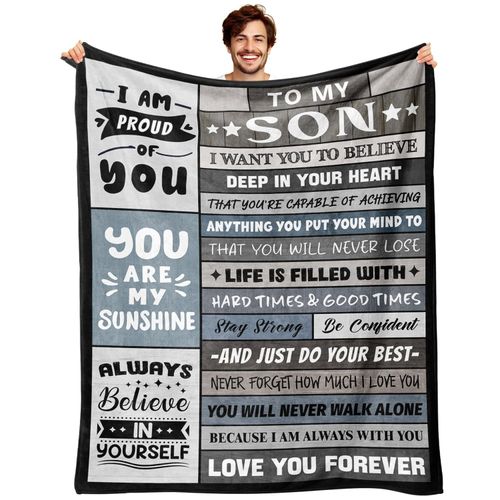 YPURTSD Gifts for Son Son Gifts from Mom Dad Adult Son Gift Ideas Gifts for Adult Grown Son Gifts for Son from Mom Christmas Graduation Gifts for Son Him to My Son Birthday Gifts Son Blanket 50"x60"