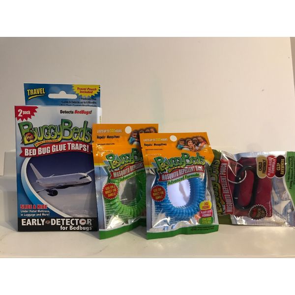 2 PK Buggy Beds Bed Bug Glue Traps +  BANDS AND POUCH! NEw