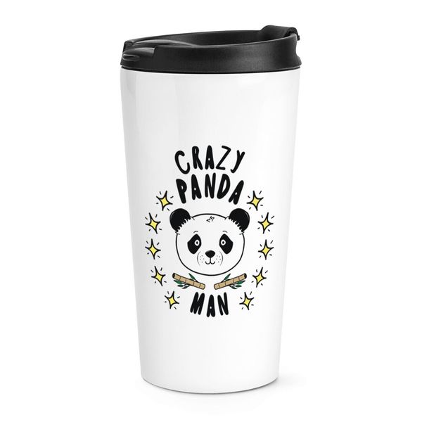 Crazy Panda Man Stars Travel Mug Cup Animal Joke Pet Crazy Dad Fathers Day Funny