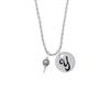 Delight Jewelry Silvertone Small Golf Ball on Tee - Silvertone Script Initial Disc - Y - Charm Necklace, 20"+3"