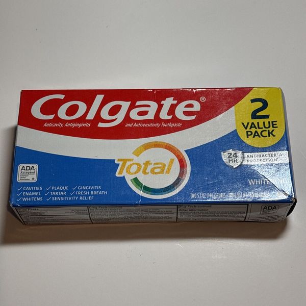 (2 Pack) Colgate Total Whole Mouth Health Whitening Toothpaste 10.2 Oz Exp1/25