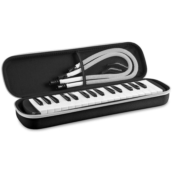 Keyboard Harmonica Melody Piano, 32 Keys, Pianica Melodion, Hose + Spout Set, Elementary School Students, Lightweight, ABS Resin, School Friendly, Semi-Hard Case (Includes Name & Music Note Sticker)