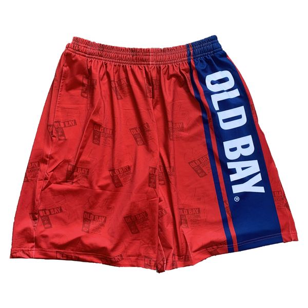 OLD BAY Can w/ Logo Stripe (Red) / Athletic Shorts (Men) - X-Small / Red