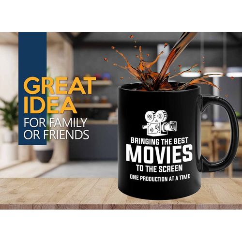Movie Director Coffee Mug 11oz Black - Bringing the - Filmmaker Gifts Camera Lens Cut Prop Director Movie Film Scriptwriter