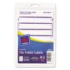 Avery 05204 Print or Write File Folder Labels, 1/3 Cut, Purple Bar, 252/Pack