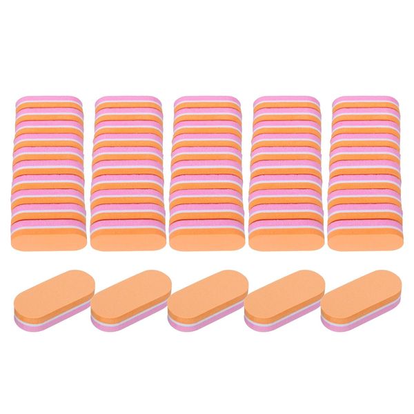 sourcing map 40pcs Mini Nail Buffers, 100/180 Grit Nail Sanding Blocks, Nail Buffing Polishing Blocks Professional Nail Polisher Set for Acrylic and Natural Nails, Pink Orange