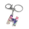 FizzyButton Gifts Initial Letter Keyring Key Ring and Lobster Clasp with Multicolour Shell Charm (Letter H)