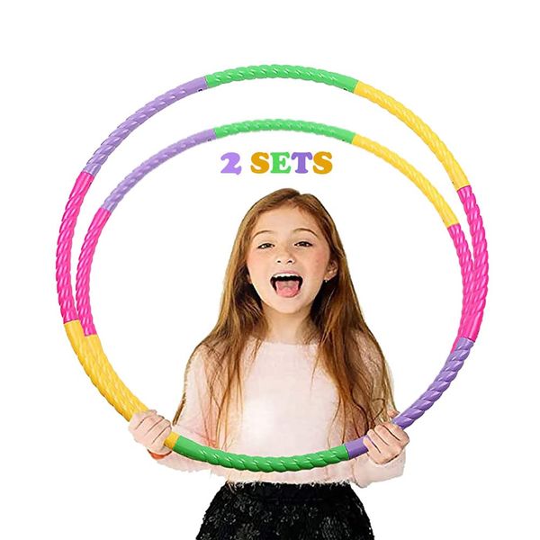 Hula Hoop Reifen Kinder,Abnehmbar und einstellbar, Fitness-Übung Hullahub Kinder für Tanz, Spiele, Gewicht zu verlieren Geburtstag Kinder Mädchen ab 3 4 5 6 7 8 9 Jahre