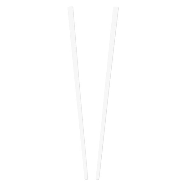 2 Hair Sticks Solid Straight Chopsticks - White