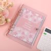 SKYDUE 100 Envelopes Challenge Binder with Laminated $5050 Tracker Sheet & Pre-numbered Pockets (Pink)