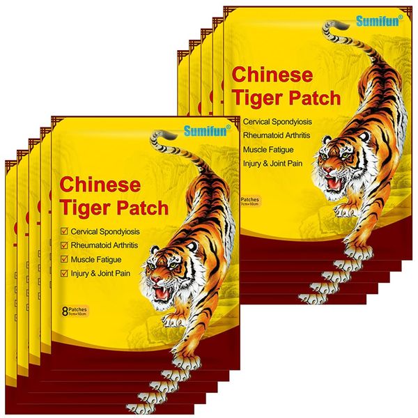 Mineup Pain Relief Patches, 80 Pcs Tiger Patch for Neck and Shoulder, Chinese Pain Relief Plaster for Knee, Chinese Red Tiger Back Heat Patches, Ultra Strength for Muscle Joint of Knee Shoulder Neck