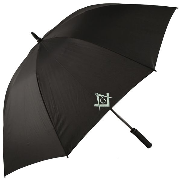 Masonic Silver With G Design Black Golf Umbrella Parasol