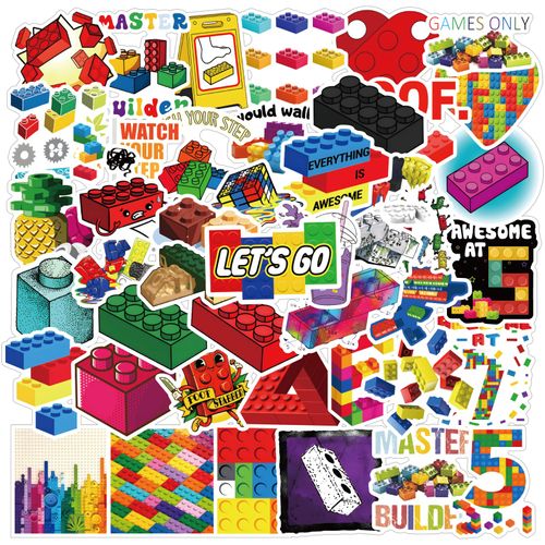 52Pcs Developmental Toys Stickers Pack, Education Cute Cartoon Vinyl Waterproof Sticker Decals for Water Bottle, Laptop, Phone, Scrapbooking, Journaling Gifts for Kids Teens Adults for Party Supply
