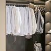 35-47 Inch  Adjustable Closet Rod Closet-Mounted Pull Down Clothes Hanger Holder