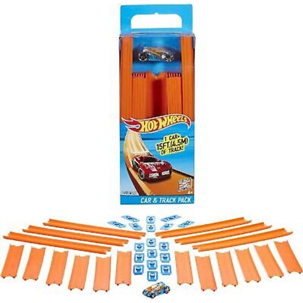 Toy Car Track Set, Straight Track Set with 37 Component Building Parts & 1:64...