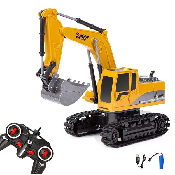 RC Excavator Multi-function Excavator Bulldozer RC Car Kids Toy Car Construction Vehicle Toy Radio Control Functional Excavator Toy