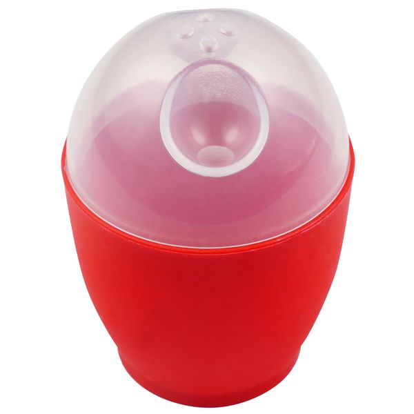 Egg Cooker - Red with Clear Lid