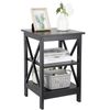 End Table Sofa 24 Inch X-Design Side End Storage Shelf Black