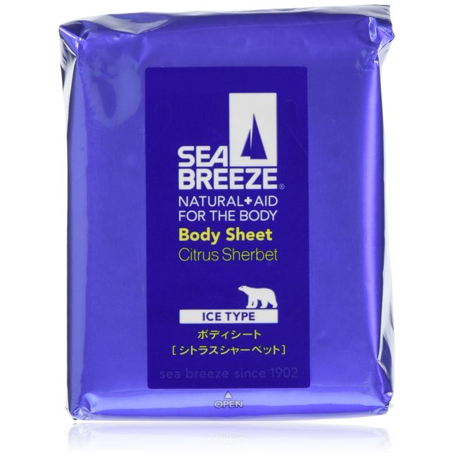 Sea Breeze Ice Type Body Sheet, Citrus Sherbet, 30 Pieces