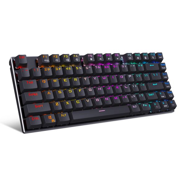 Eastern Times Technology Gaming Keyboard, Red Switch, 81 Keys, Anti-Ghost Keys, Mechanical Gaming Keyboard, RGB illuminating LED Backlight, USB Wired, High Speed Response, Waterproof Gaming Computer Keyboard (Red Switches, Black) (US layout not guaranteed